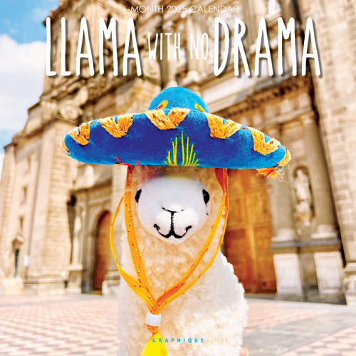 2025 Calendar Llama With No Drama 16-Month Square Wall Graphique GF36853