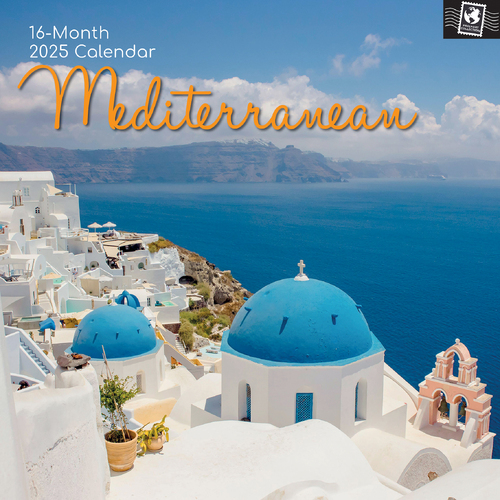 2025 Calendar Mediterranean 16-Month Square Wall Gifted Stationery GSC25112