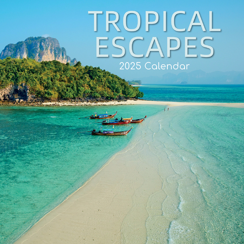 2025 Calendar Tropical Escapes 16-Month Square Wall Gifted Stationery GSC25226