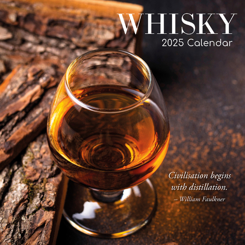 2025 Calendar Whisky 16-Month Square Wall Gifted Stationery GSC25244