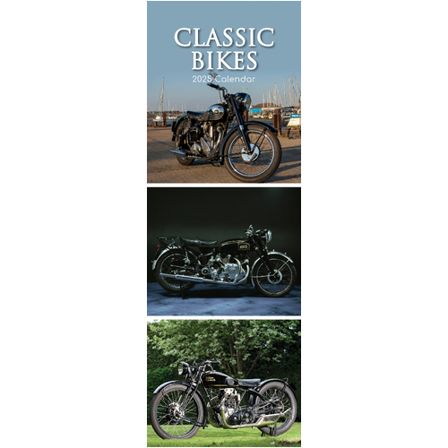 2025 Calendar Classic Bikes Slim Wall Gifted Stationery GSC25274