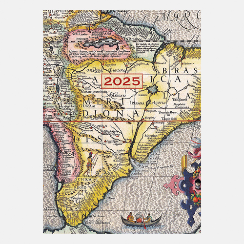 2025 Diary Antique Maps A5 Week to View Padded Gifted Stationery GSC25295