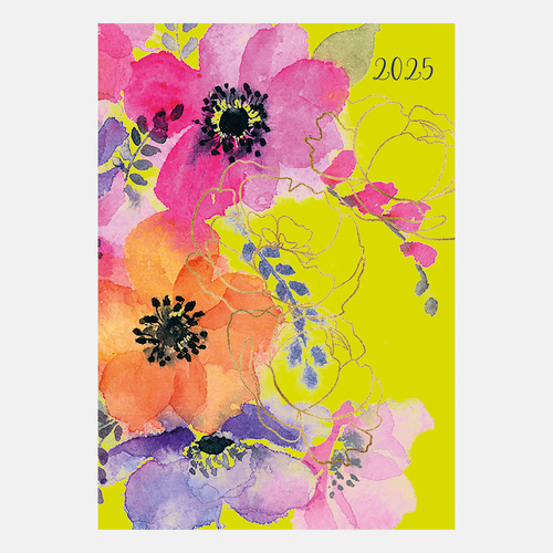 2025 Diary Anemones A6 Week to View Flexi Gifted Stationery GSC25393