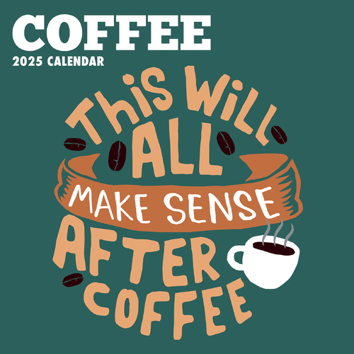 2025 Calendar Coffee 16-Month Square Wall Gifted Stationery GSC24986