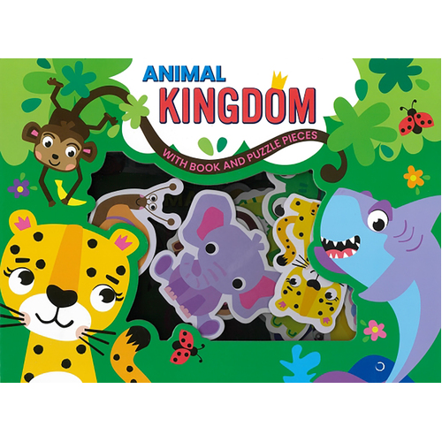 Animal Kingdom With Book And Puzzle Pieces