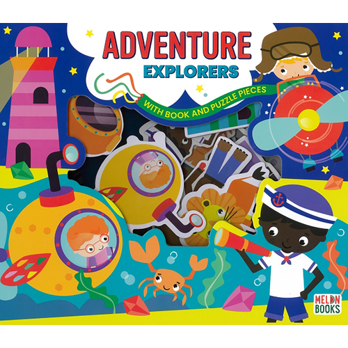 Adventure Explorers With Book And Puzzle Pieces