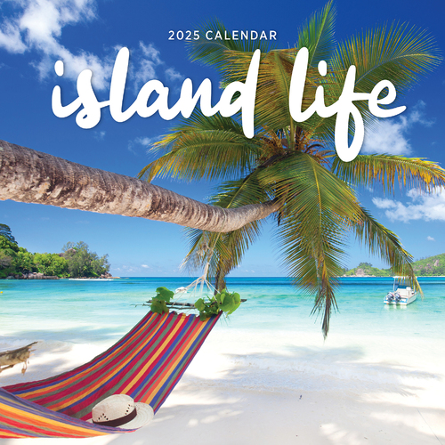 2025 Calendar Island Life Square Wall Paper Pocket CDB13