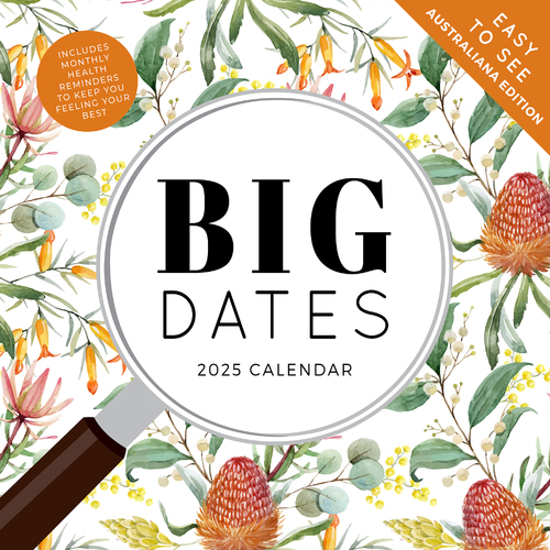 2025 Calendar BIG DATES Australiana Square Wall Paper Pocket CPB1