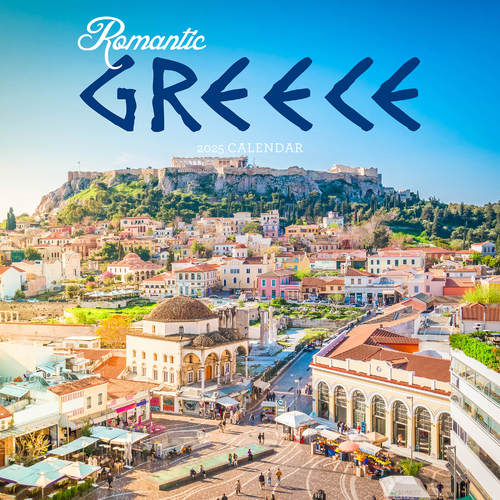 2025 Calendar Romantic Greece Square Wall Paper Pocket CDB12