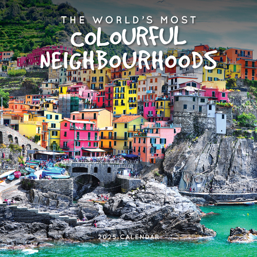 2025 Calendar The Worlds Most Colourful Neighbourhoods Square Wall Paper Pocket CDB14