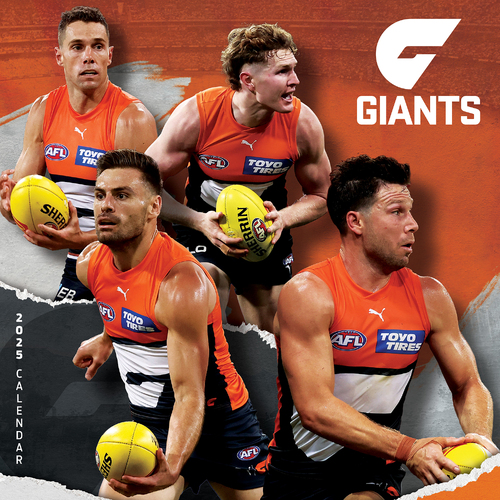 2025 Calendar AFL Greater Western Sydney Giants Square Wall Paper Pocket CAFB3