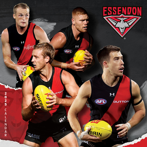 2025 Calendar AFL Essendon Bombers Square Wall Paper Pocket CAFB8