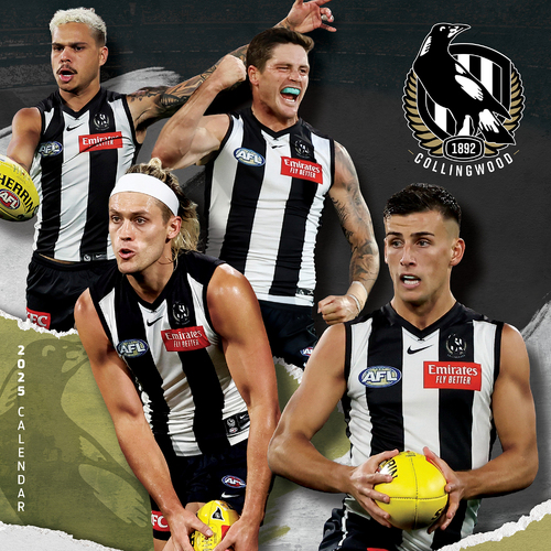 2025 Calendar AFL Collingwood Magpies Square Wall Paper Pocket CAFB13