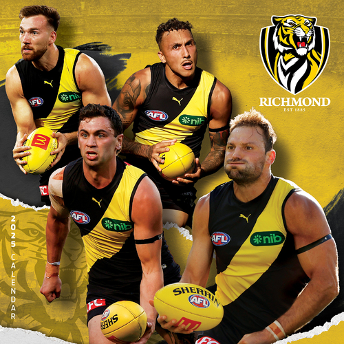 2025 Calendar AFL Richmond Tigers Square Wall Paper Pocket CAFB14