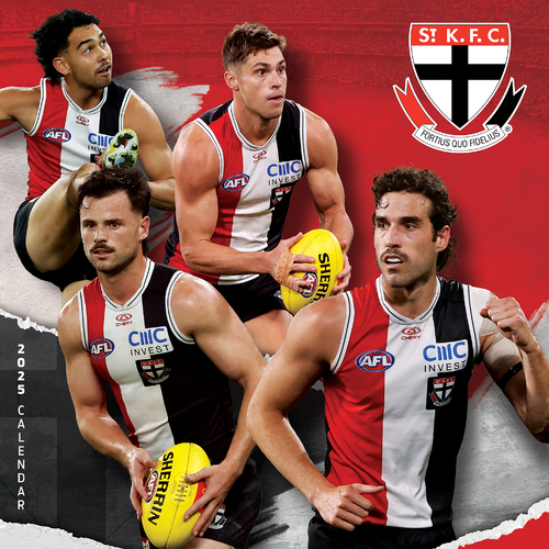 2025 Calendar AFL St Kilda Saints Square Wall Paper Pocket CAFB15