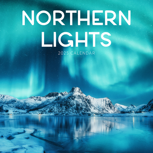 2025 Calendar Northern Lights Square Wall Paper Pocket CDB9