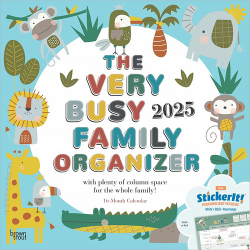 2025 Calendar The Very Busy Family Organizer 16-Month Square Wall Browntrout BT78414