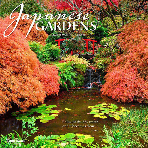 2025 Calendar Brush Dance Japanese Gardens 16-Month Square Wall Browntrout BT78582