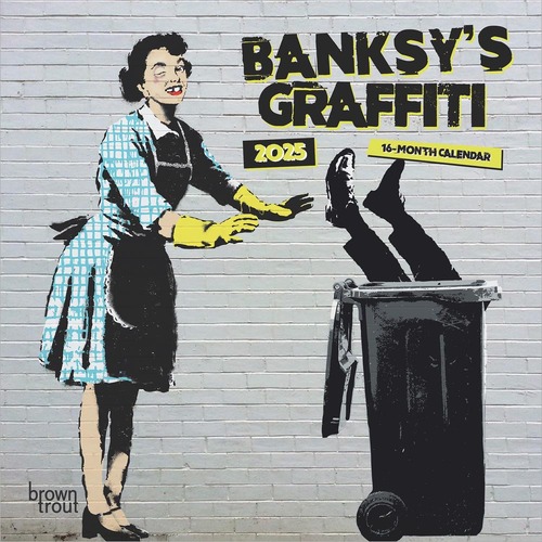 2025 Calendar Banksy's Graffiti Official 16-Month Mini Wall Browntrout BT79510