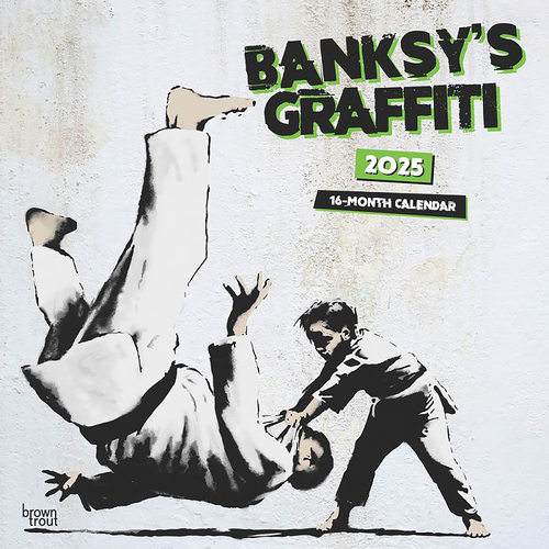 2025 Calendar Banksy's Graffiti Official 16-Month Square Wall Browntrout BT79749