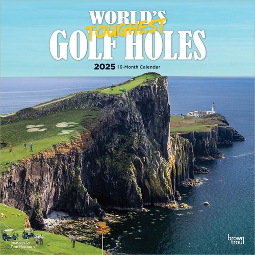 2025 Calendar World's Toughest Golf Holes 16-Month Square Wall Browntrout BT79855