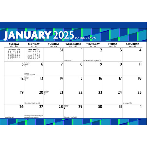 2025 Calendar Large Print Desk Pad Browntrout BT80608