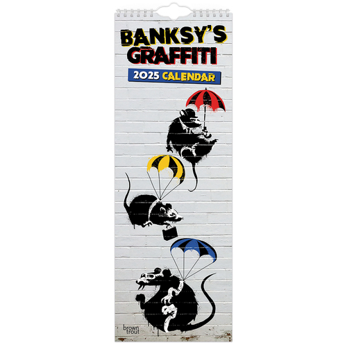 2025 Calendar Banksy's Graffiti Official Slim Wall Browntrout BT80677